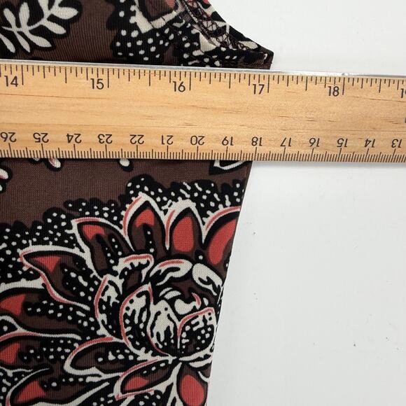 J.t.b. Top Womens Small Y2K Dark Floral Criss Cross Croquet Milkmaid Feminine - Picture 6 of 7